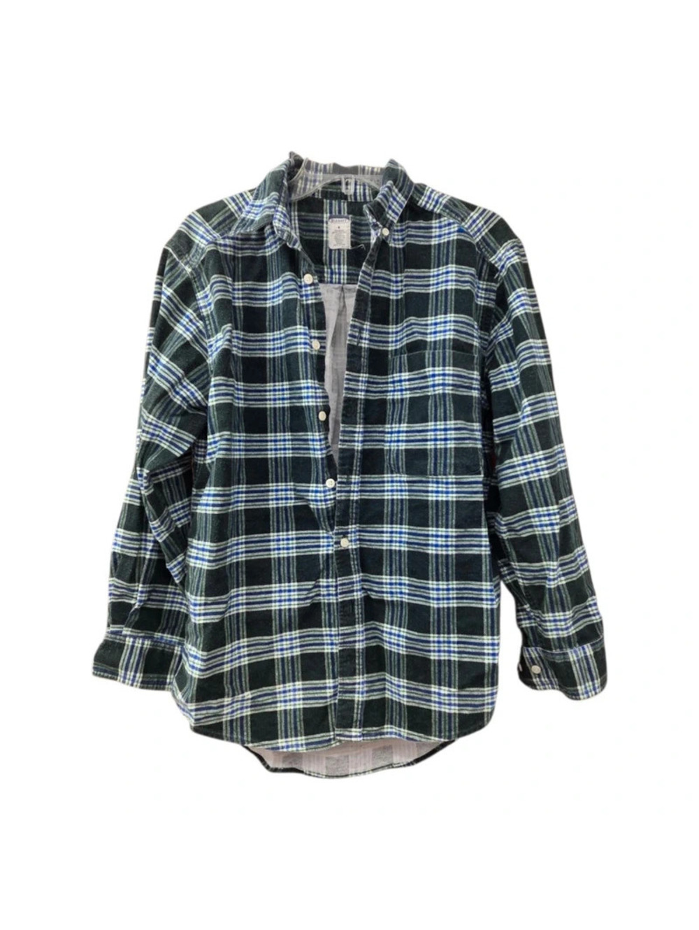 Old navy green & blue plaid button-up